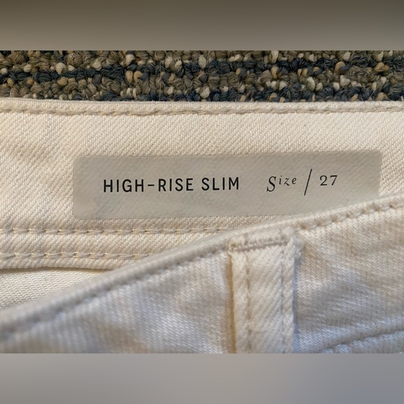 Anthropologie Striped Slim Fit High Rise Jeans in Cream Size 27 - Picture 5 of 10